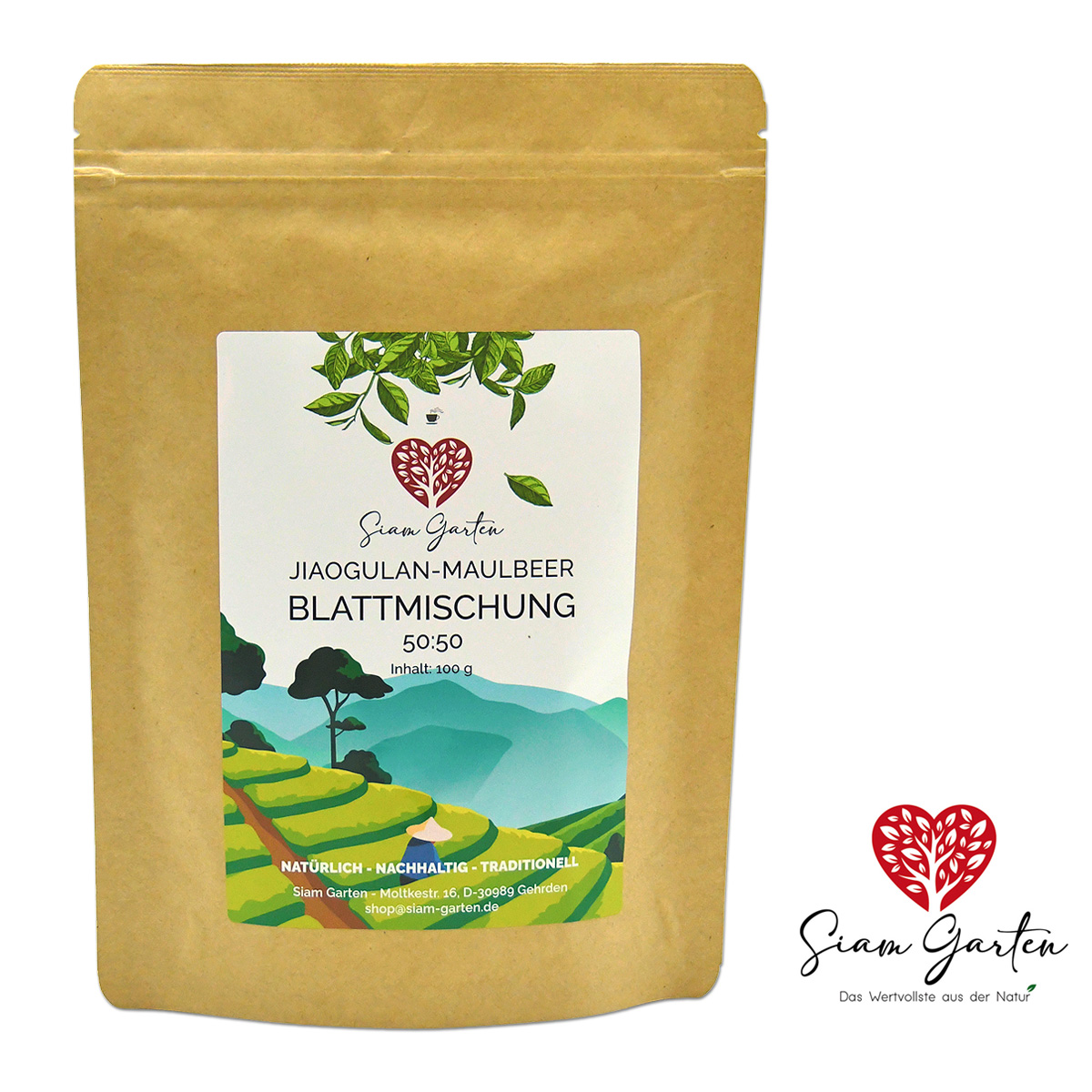 Kräutermischung: Jiaogulan und Maulbeer Blatt, 100 g